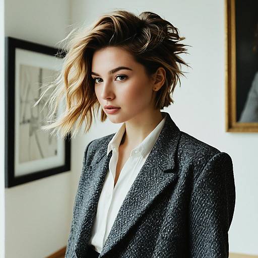 Choppy Layers Hairstyle on Fashion Model