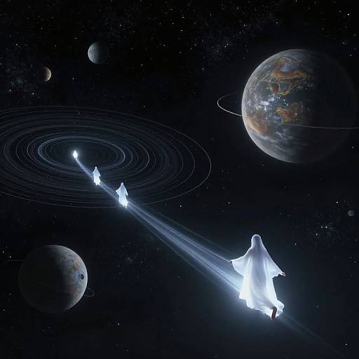 Surreal Celestial Dance of Freedom