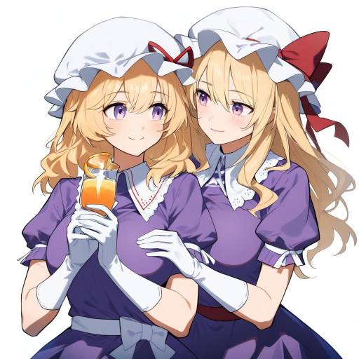 Charming Duo in Purple Dresses