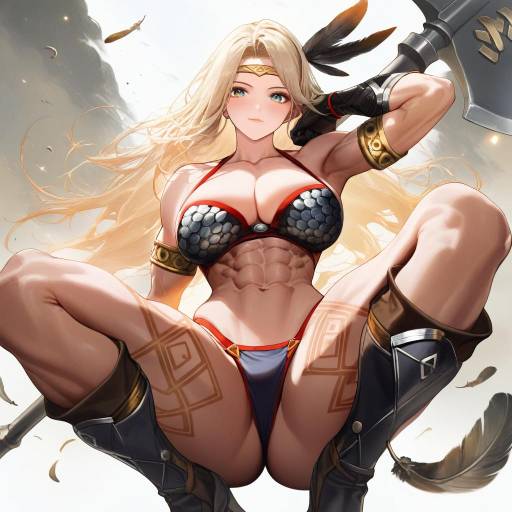 Illustration of Amazon (dragon's crown), dragon's crown in the style of Ame (uten cancel)