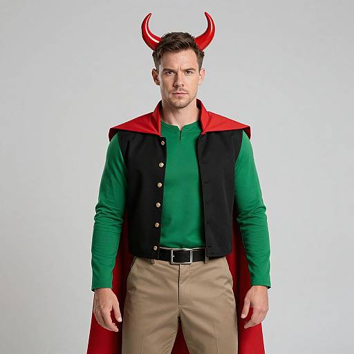 Horned Man in Festive Costume