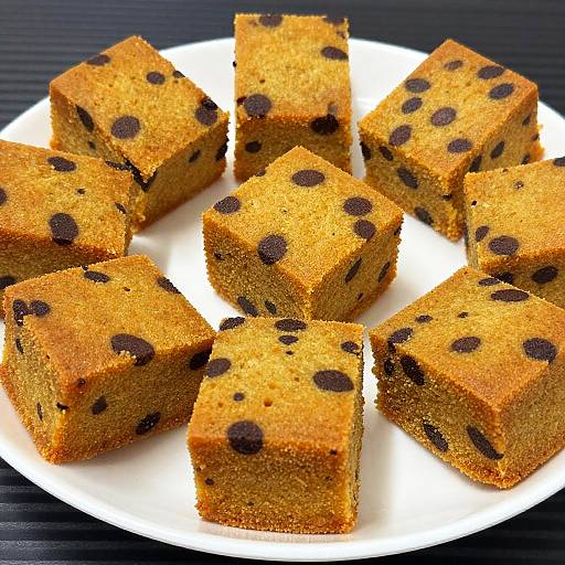 Close-Up of Spotted Square Cakes