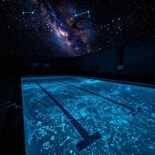 Bioluminescent Cosmic Pool Stargazing