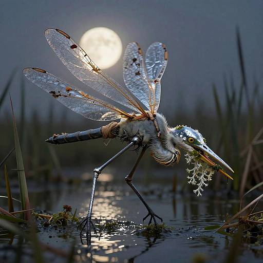 Fantasy Reed-Snapper Ambush Predator at Moonrise