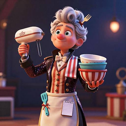 Whimsical Retired Circus Ringmaster Baker