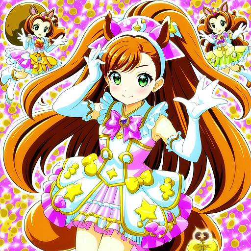 Illustration of Arisugawa himari, kirakira precure a la mode in the style of Andou shuki