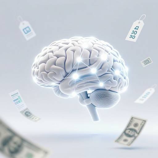 AI Brain with Digital Pricing Concept
