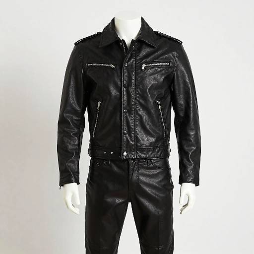 Black Leather Jacket and Pants Costume