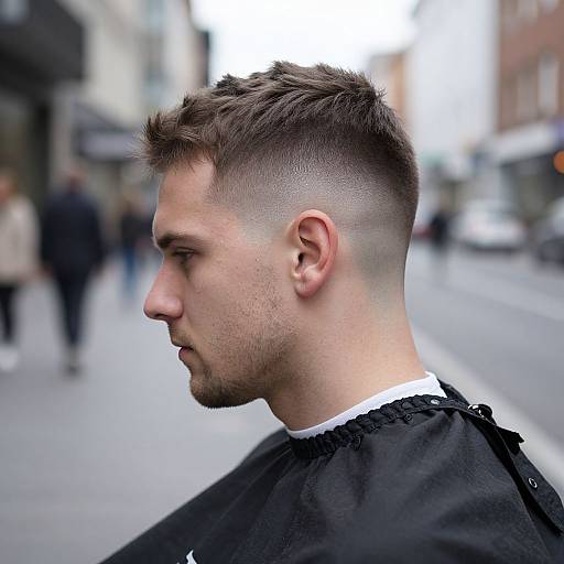 Dynamic European Crew Cut Street Portrait
