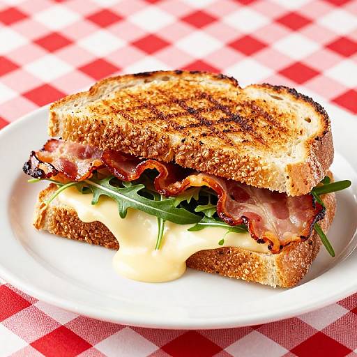 Grilled Fontina Bacon Arugula Sandwich