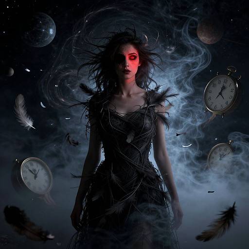 Nocturnal Woman Surreal Portrait