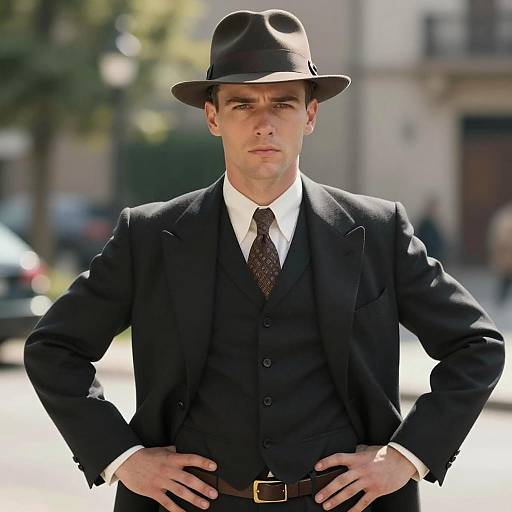 Man in Vintage Speakeasy Costume