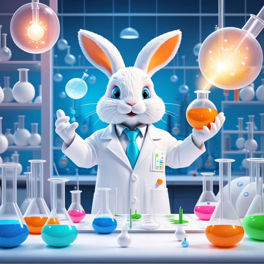 Playful Bunny Scientist in a Lab