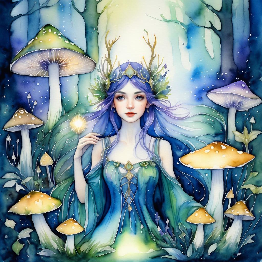 Whimsical Heroine in a Mystical Forest