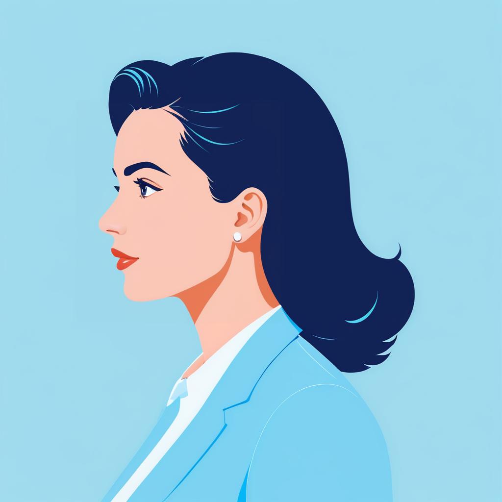 Stylish Cartoon Profile of a Smart Woman