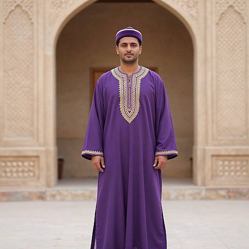 Man in Purple Arabian Costume