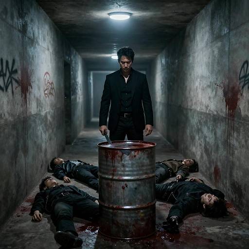 Mysterious Crime Scene in Dim Lighting