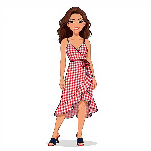 Smiling Woman in Summer Dress