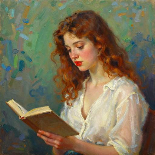 Impressionist Portrait of Woman Reading