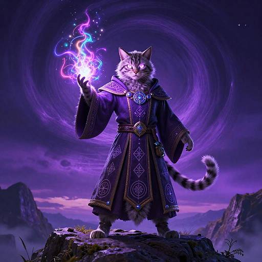 Tabaxi Sorcerer Casting Spell on Peak