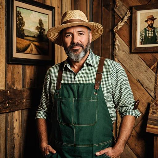 Middle-aged man in rustic setting