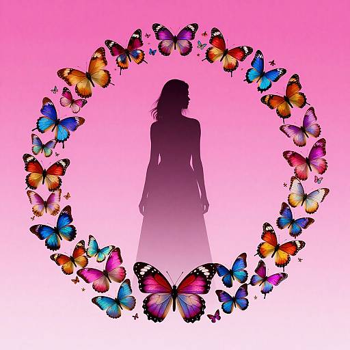 Ethereal Woman with Butterfly Vortex