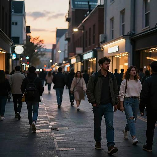 Realistic Urban Street Scene at Dusk