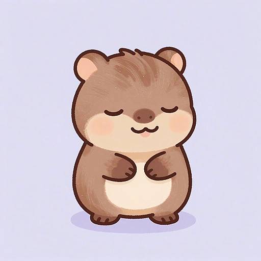 Pastel Airbrush Cartoon Baby Wombat