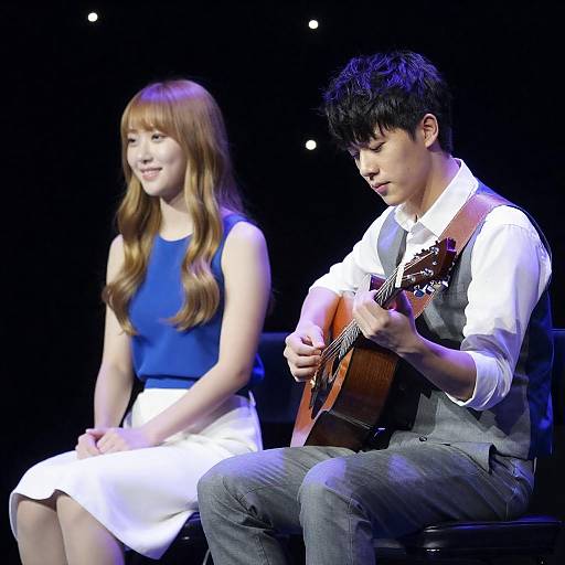 Duet on Dark Stage with Lights