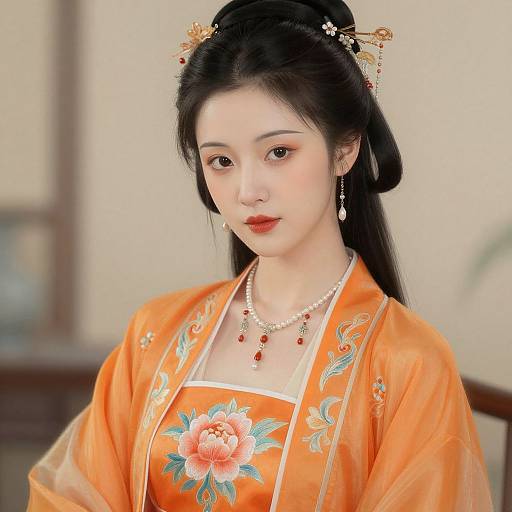 Serene Portrait in Vibrant Traditional Attire