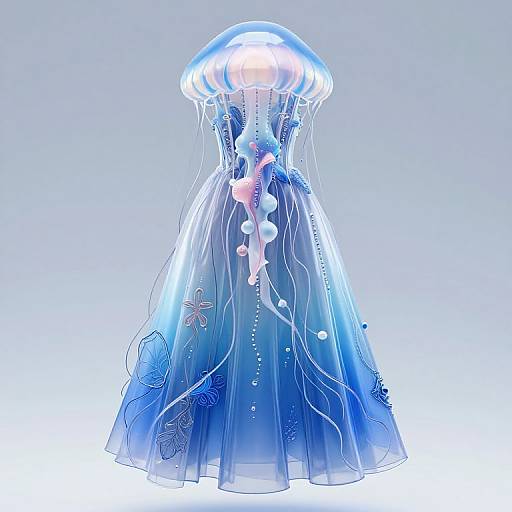 Jellyfish-Themed Transparent Dress