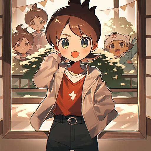 Illustration of Amano keita, youkai watch in the style of Waka (wk4444)