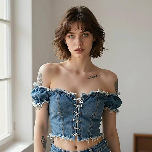 Sunlit Portrait of a Stylish Young Woman