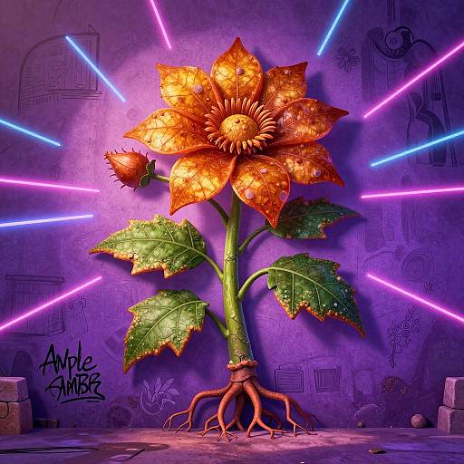 Epic Pixar-Inspired Neon Wall Graffiti