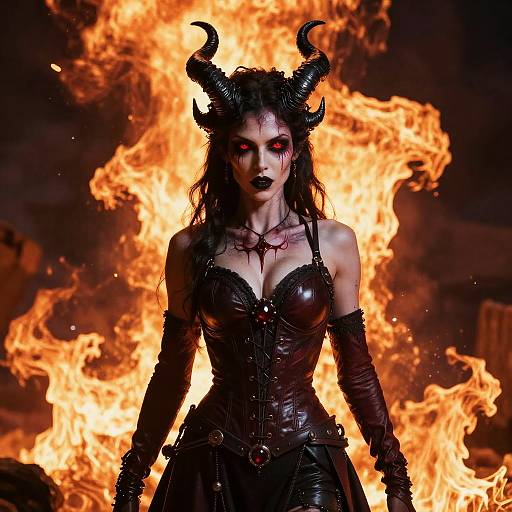 Fiery Demoness with Gothic Elegance