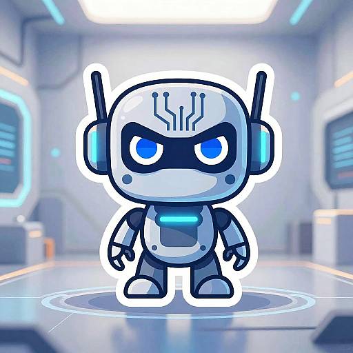 Futuristic Robot Mascot Logo