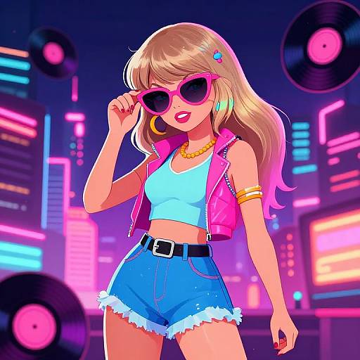 Retro 80s Taylor Swift Cartoon