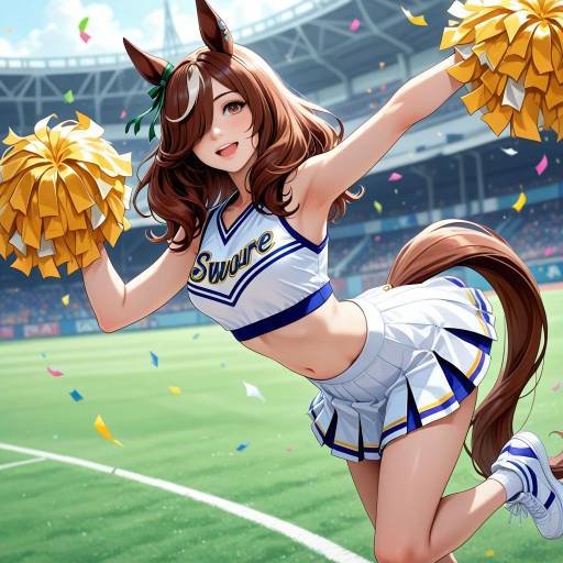 Cheerful Horse Girl Cosplay Outdoors
