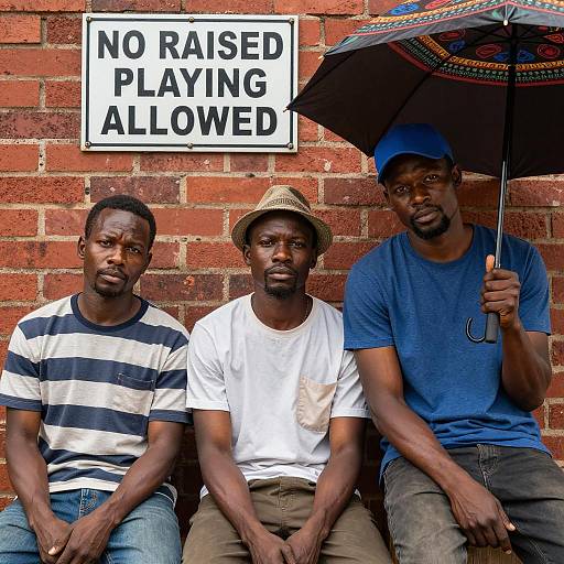 Serious Moments Against Red Brick Wall