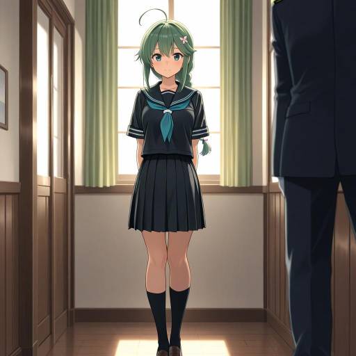 Confident Schoolgirl in Traditional Classroom