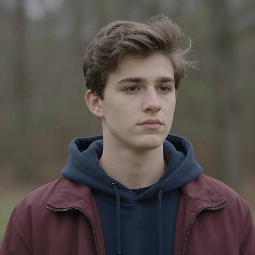 Young Man in Outdoor Hoodie Portrait