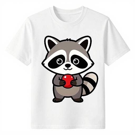 Chibi Raccoon Gaming T-Shirt Design