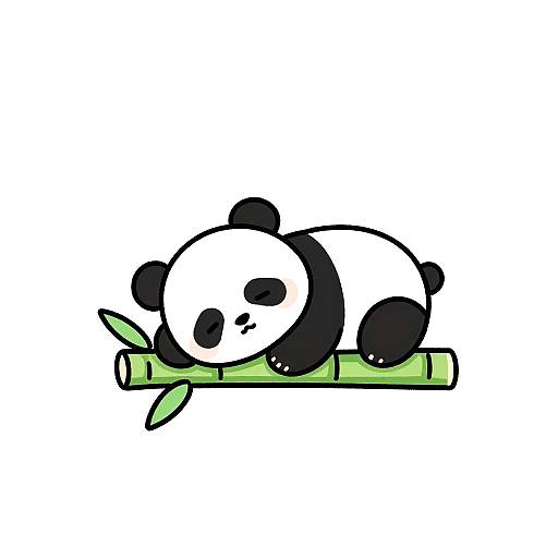 Sleepy Baby Panda Line Art