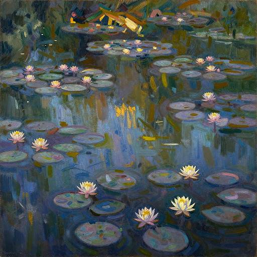 Golden Hour Water Lily Pond