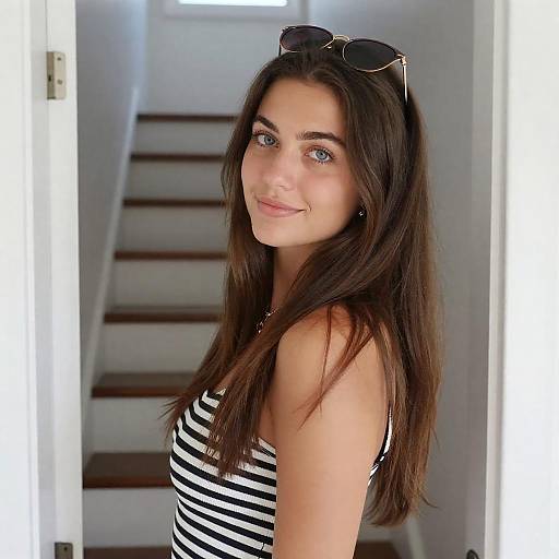 Sunlit Doorway Portrait of Young Woman