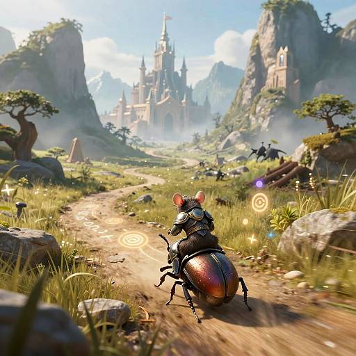 Armored Rat Riding Beetle Fantasy