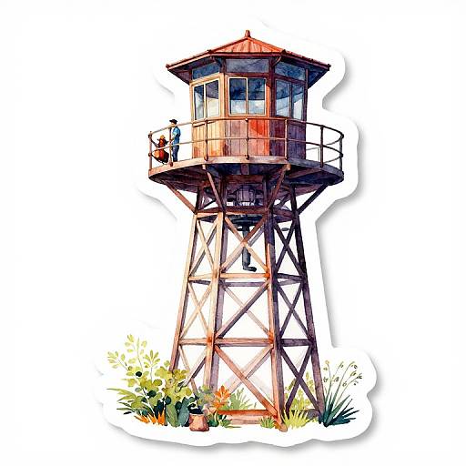Vibrant Watercolor Chase Tower Sticker