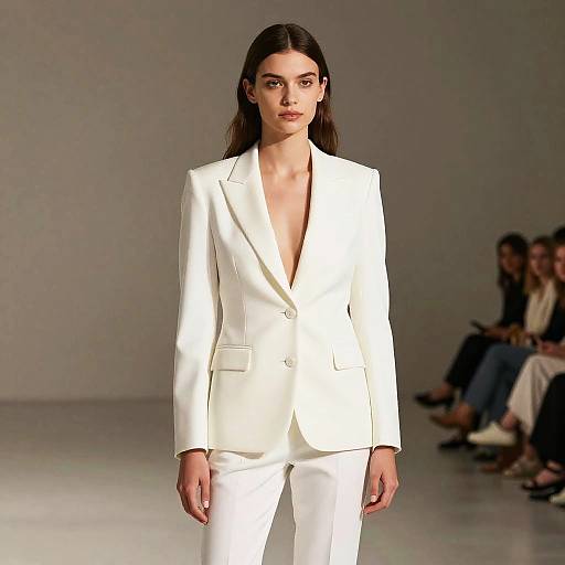 Woman in White Latex Suit