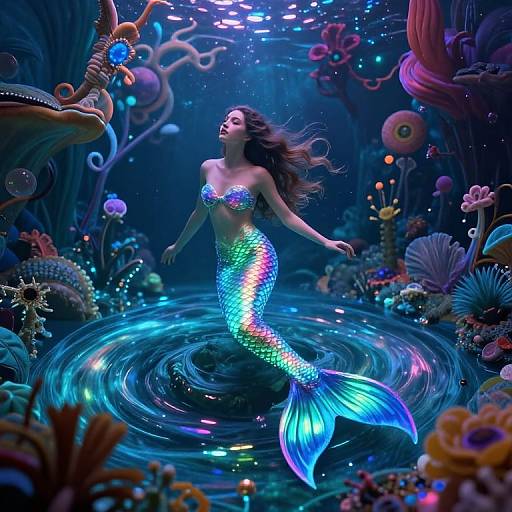Enchanting Luminescent Mermaid Emergence