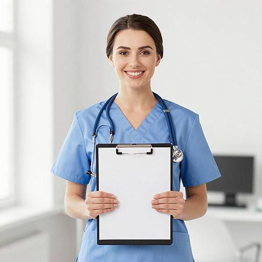 Smiling Nurse in Bright White Setting